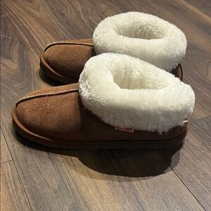 Cozy Brown and White Slippers